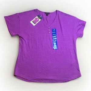 NWT Talbots Women's Vibrant Purple Short Sleeve Top
